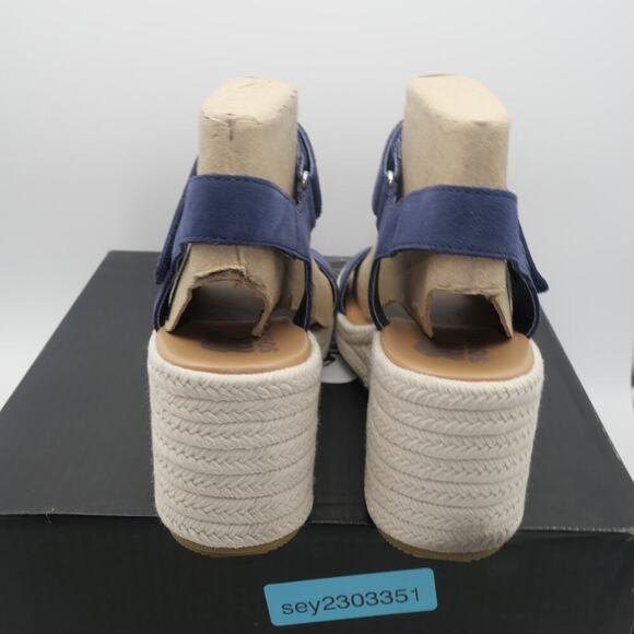 NEW SOREL Cameron Wedge Sandals in Nocturnal Blue Gum  Women's Size 11 - Picture 5 of 8
